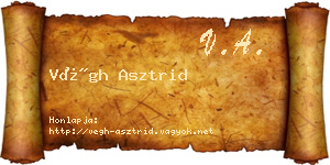 Végh Asztrid névjegykártya